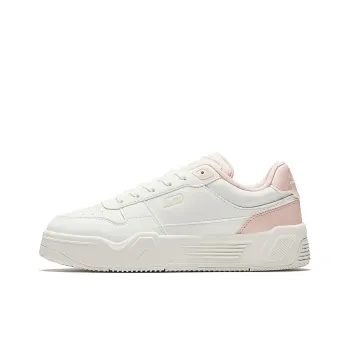 CHAOJIANTA Life Collection Anti Slip Wear Resistant Low Top Skateboard Shoes Women's Ivory White Super Pink