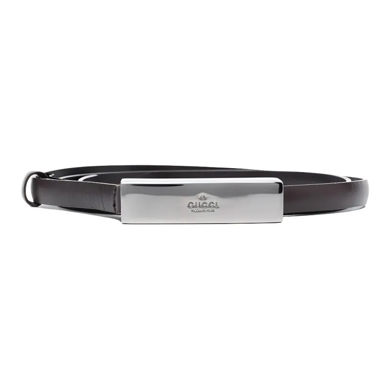 GUCCI 2010s Logo-plaque Leather Belt-0