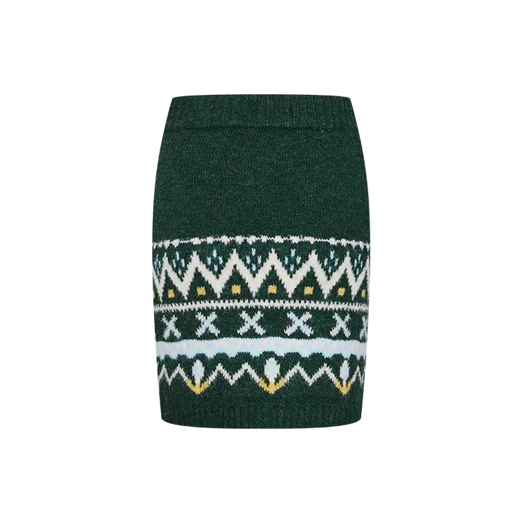 URBAN REVIVO Casual Short Skirts Women's Dark Green-1