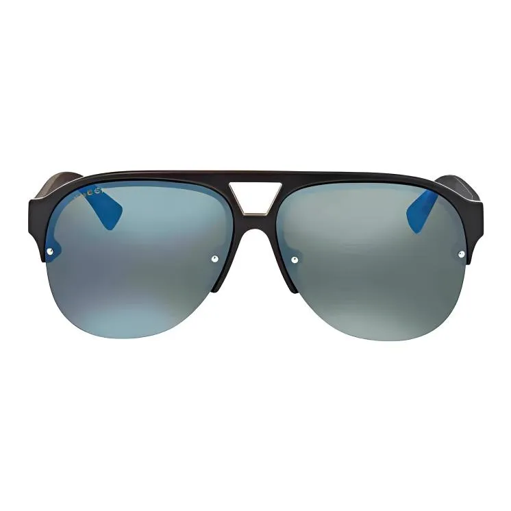 GUCCI Plastic Aviator Sunglasses Men's Black-1