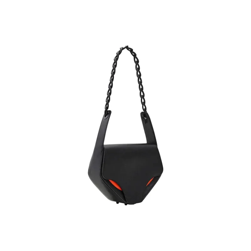 Desigual Cow Leather Fox Bag, Crossbody Bag, Shoulder Bag Medium Size Women's Black-1