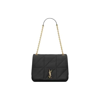 SAINT LAURENT Jamie Sheepskin Handbag Shoulder Bag Medium Size Women's Black