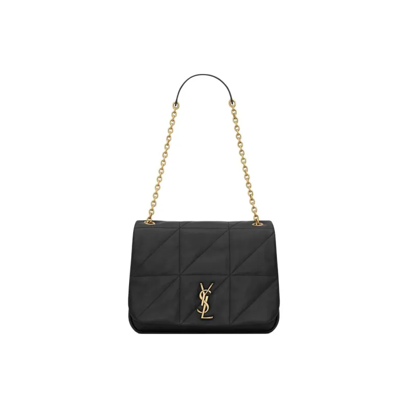 SAINT LAURENT Jamie Sheepskin Handbag Shoulder Bag Medium Size Women's Black-0