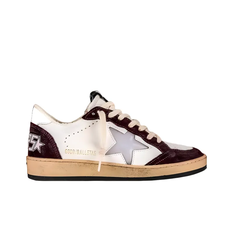 Golden Goose Ball Star Low Top Skateboard Shoes Unisex Burgundy-2