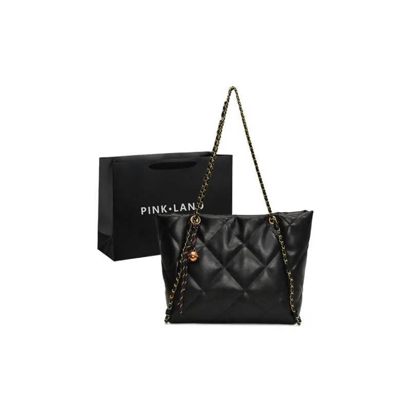 PINK·LAND PU Tote Bag Shopping Bag Crossbody Bag Shoulder Bag Women's Brown/Black/Coffee/Ecru-7
