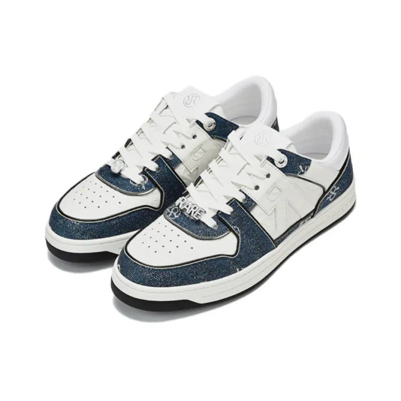 RARE RICH Collection Low-Top Skateboard Shoes Men's White Blue-2