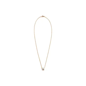 HERMES Metal Gold-Plated Rose Gold Necklaces Women's Blue