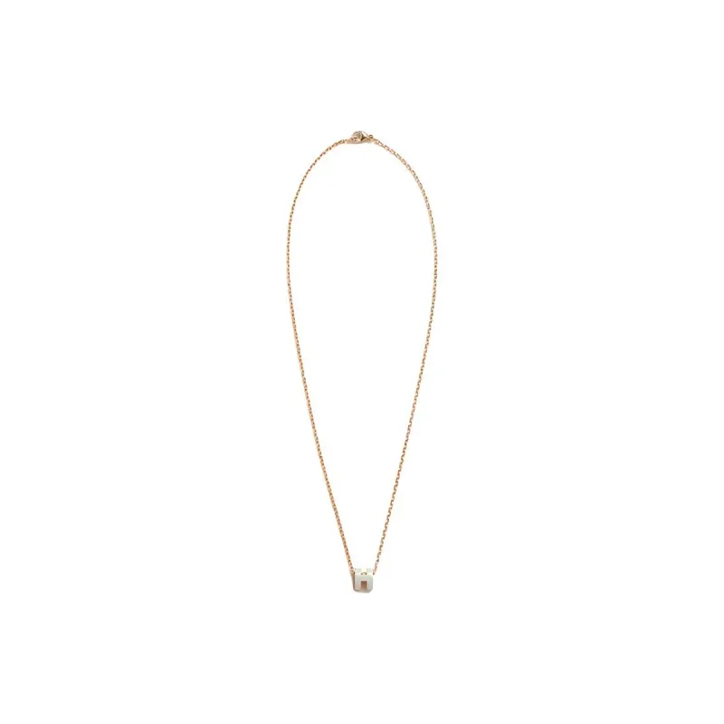 HERMES POP H Collection Metal, Gold Plated, Rose Gold Necklaces Women's Blue-0