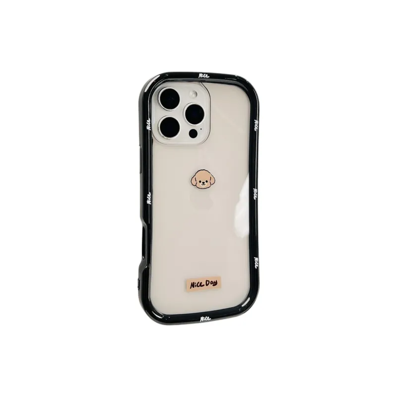Wei Xin Acrylic Material 2 in 1 Transparent Puppy Phone Cases Compatible With IPhone 16/15 Pro Max/Apple 13/14 Pro/Max-4