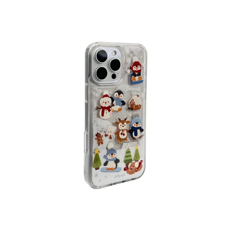 Wei Xin Acrylic Material Transparent Lava Penguin Phone Cases Compatible With IPhone 16/15 Pro Max/Apple 13/14 Pro/Max-1