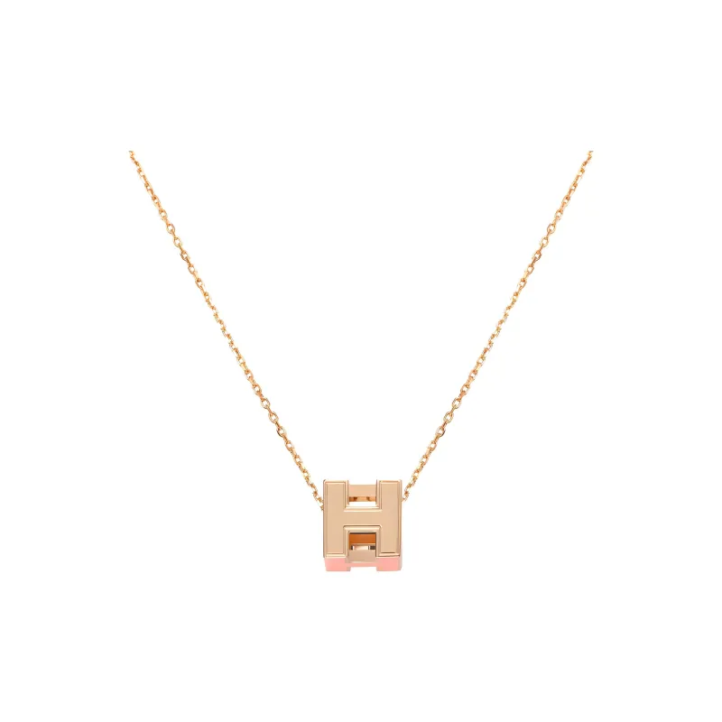 HERMES Cage D'H Rose Gold Plated Hardware Necklaces Women's-1