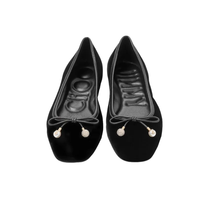 Jimmy Choo Elme FLAT Casual Single Shoes Women's Black-4
