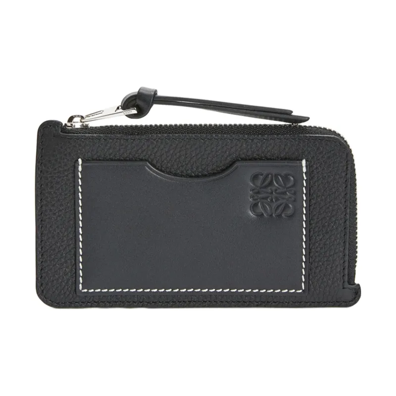 LOEWE Soft Grain Cow Leather Card Holder Women's Black-0