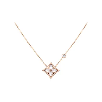 LOUIS VUITTON Color Blossom Bb Star Pendant Pink Gold White Mother of Pearl And Diamond