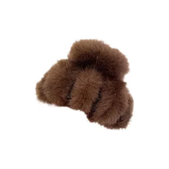 Left Europe Rabbit Fur Hair Clips Women's
