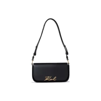 KARL LAGERFELD Leather Shoulder Bag Women's Black
