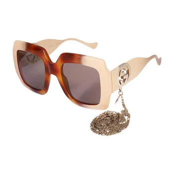 GUCCI Square Frame Logo Plaque Sunglasses