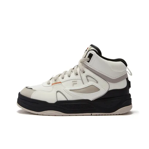 FILA FUSION BANK II Thermal Cushioning Mid Top Skateboard Shoes Women's White Yellow