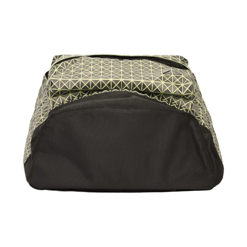 ISSEY MIYAKE Cotton With Cow Leather Backpack Women's Black & Green-4