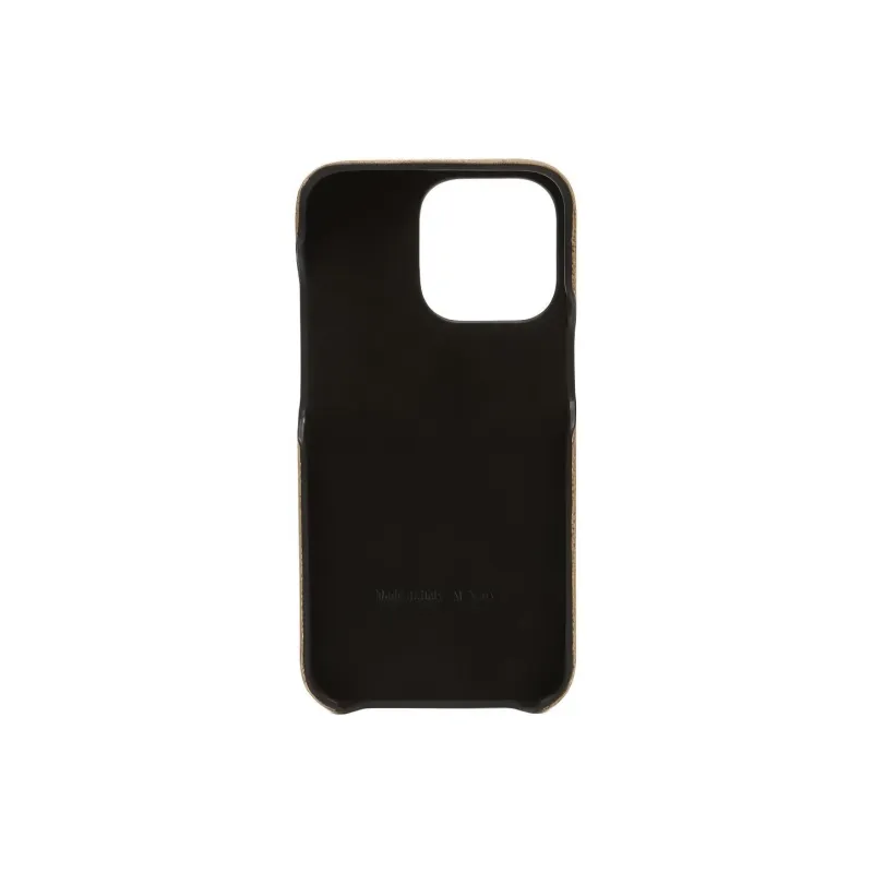 Valextra Millepunte Calfskin IPhone 13 Pro Protective Cover Bag Accessory Women's Oyster Brown-1