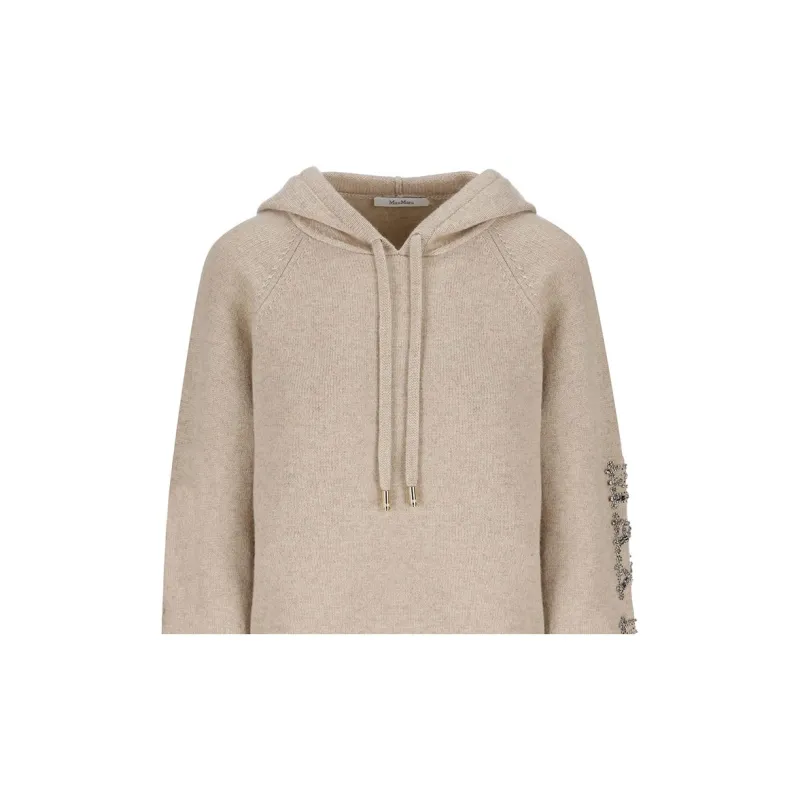 MaxMara Logo Embellished Knit Hoodie-3