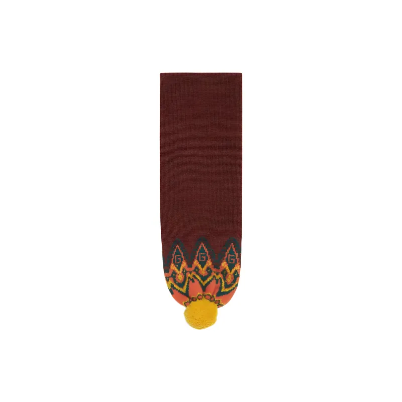 GUCCI Knit Scarves Kids Brown/Yellow-0