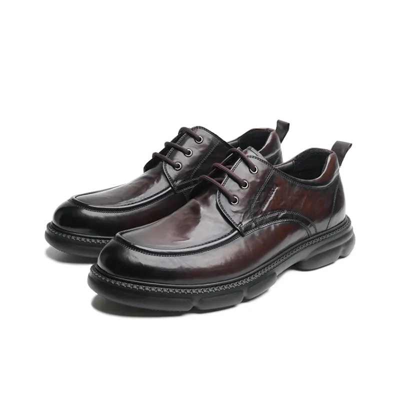 BOSSSUNWEN Dress Shoes Men Low Top Black-5