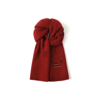 PISHUSHU Acrylic Knit Scarves Women's Ecru Khaki Smoke Gray Angora Red Black