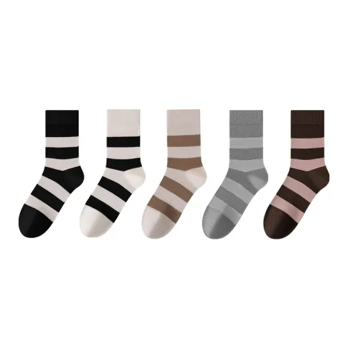 MIIOW Mid Calf Socks Women's 5 Pack