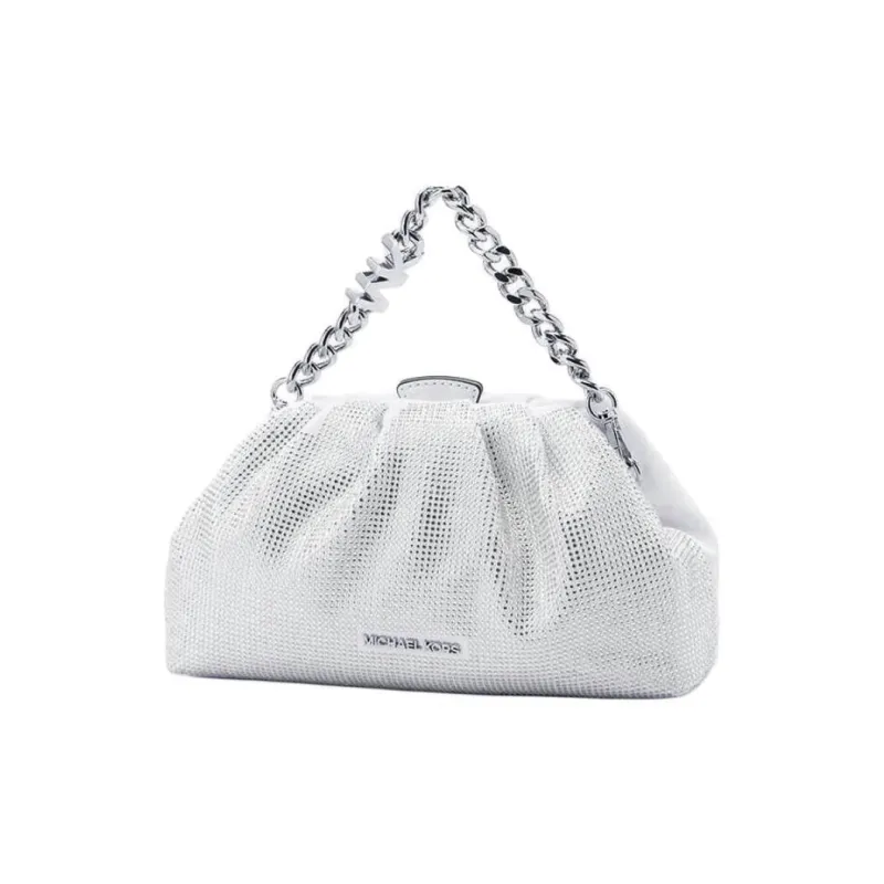 MICHAEL KORS Nola Cotton Shoulder Bag, Crossbody Bag, Handbag Small Size Women's Optical White Color-1