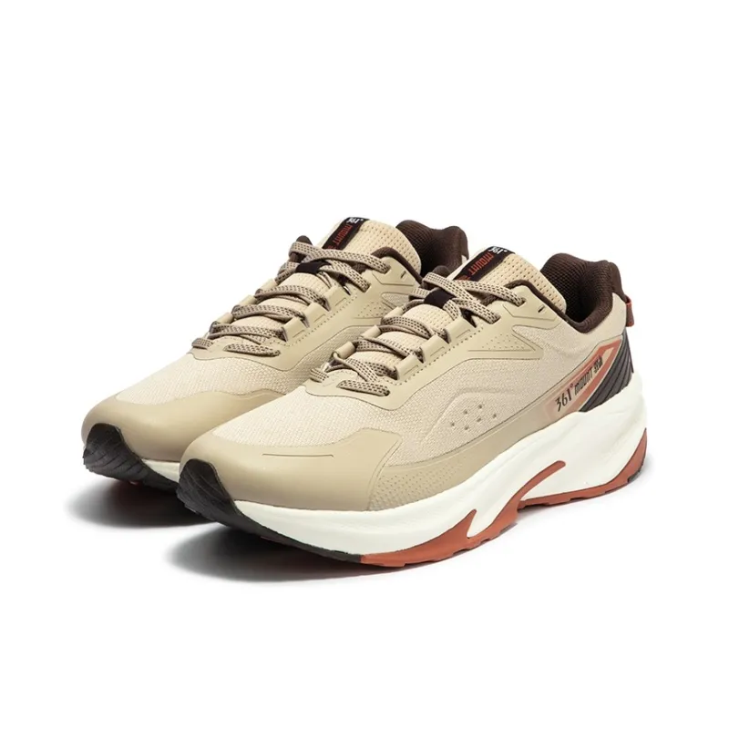 361° Anti Slip And Wear Resistant Water Resistant Low Top Running Shoes Men's Tan-2