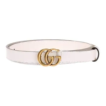 GUCCI Leather Belts Unisex White