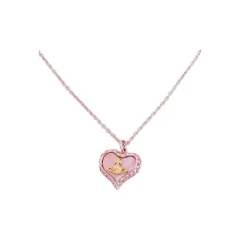 Vivienne Westwood Glass Pearl Brass Necklaces Women's Pink