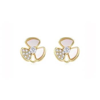 DOWER&HALL Gold Plated Copper Stud Earrings Women's