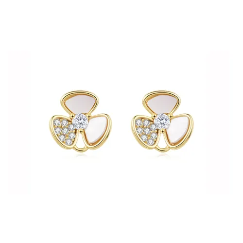 DOWER&HALL Gold Plated Copper Stud Earrings Women's