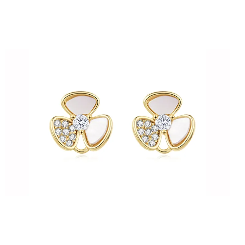 DOWER&HALL Gold Plated Copper Stud Earrings Women's-0