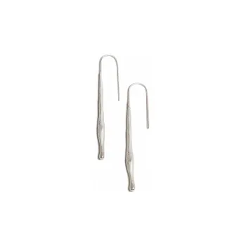 M.Wong 925 Sterling Silver Burnished Distressed Hoop Earrings Drop Earrings Ear Jewelry Women's