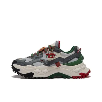 FILA FUSION BIANCO Cushioned Slip Resistant Height Increasing Wear Resistant Low Top Running Shoes Men's Gray Green