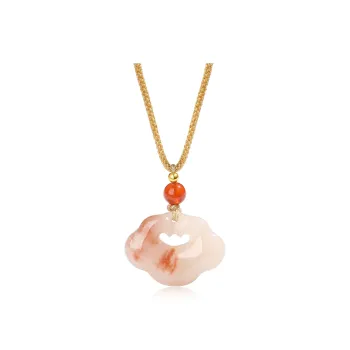 PUTUOSHANWENCHUANG Golden Silk Jade Necklaces Women's