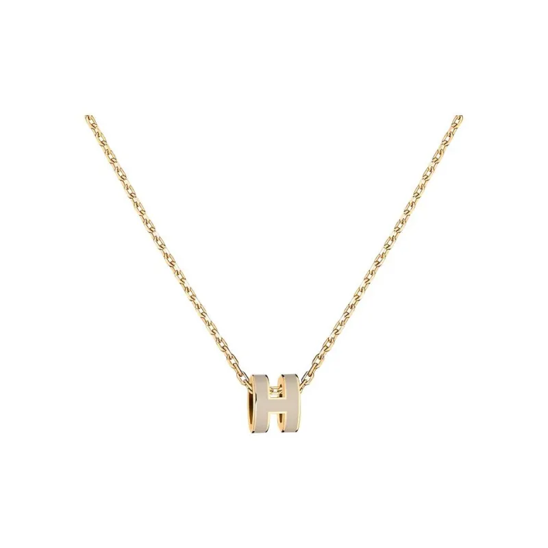 HERMES POP H Collection Metal Necklaces Women's Gold-0