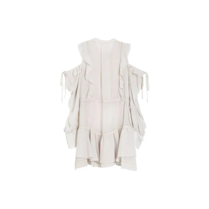 DEAR DEER PUFF Long Sleeved Dresses Women's Ecru-1