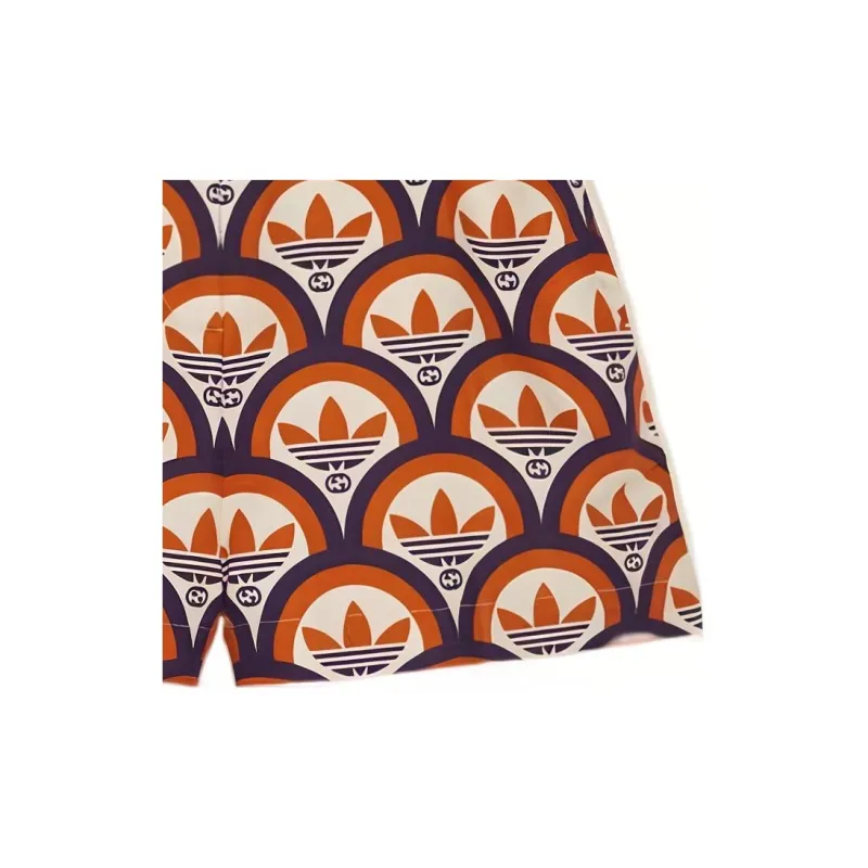 GUCCI X Adidas Cotton Shorts Orange-5