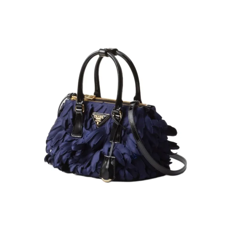 PRADA Galleria Killer Bag Fabric Shoulder Bag Crossbody Bag Handbag Mini Women's Baltic Blue And Black-1
