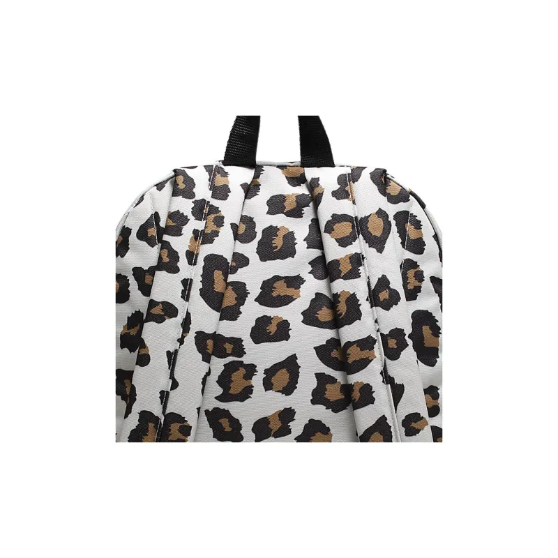 Vans Polyester Coated Polyurethane Backpack Regular Unisex White With Leopard Accents-4