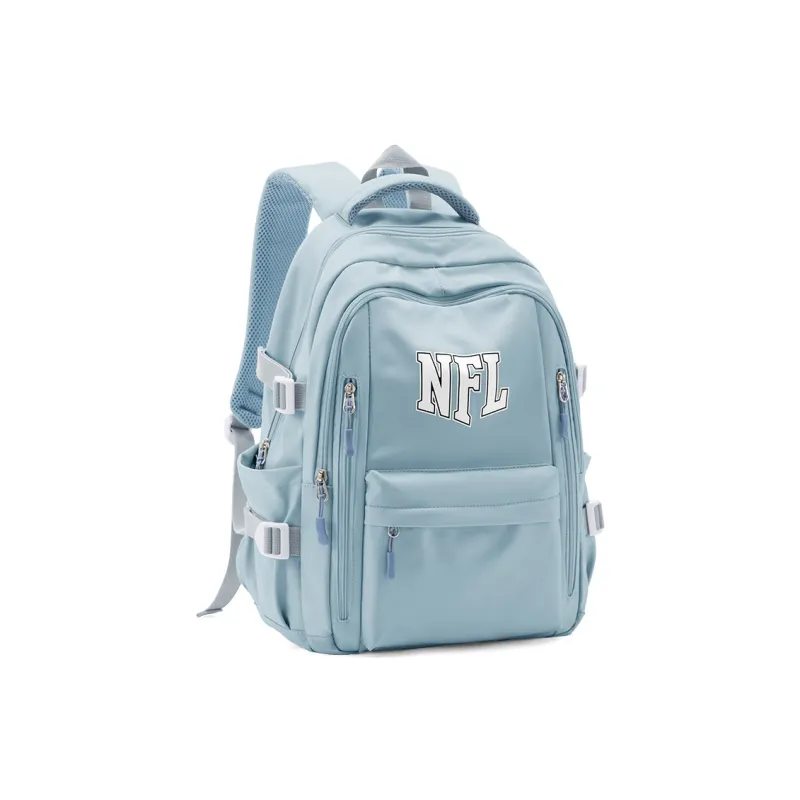 NFL Fabric Backpack Laptop Backpack Unisex Black/Ecru/Light Blue-12