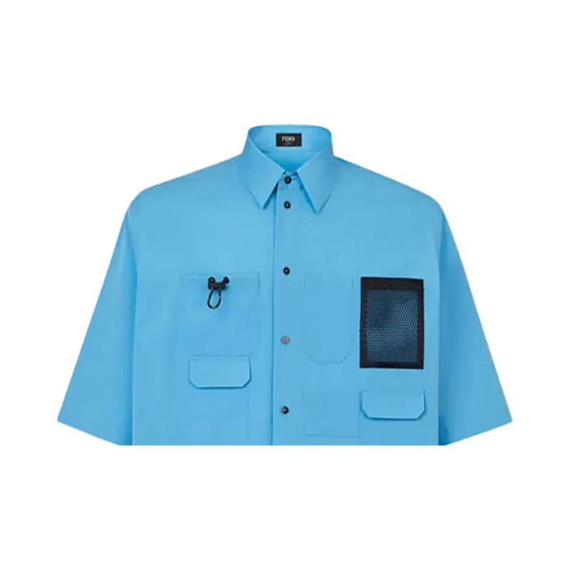 FENDI Shirts Men Blue-4