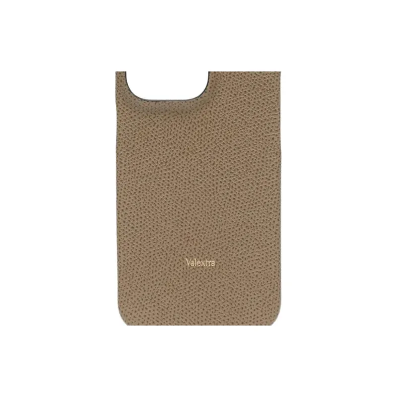 Valextra Millepunte Calfskin IPhone 13 Pro Protective Cover Bag Accessory Women's Oyster Brown-3
