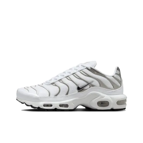 Nike Air Max Plus Anti Slip Wear Resistant Low Top Casual Running Shoes Women's White Silver
