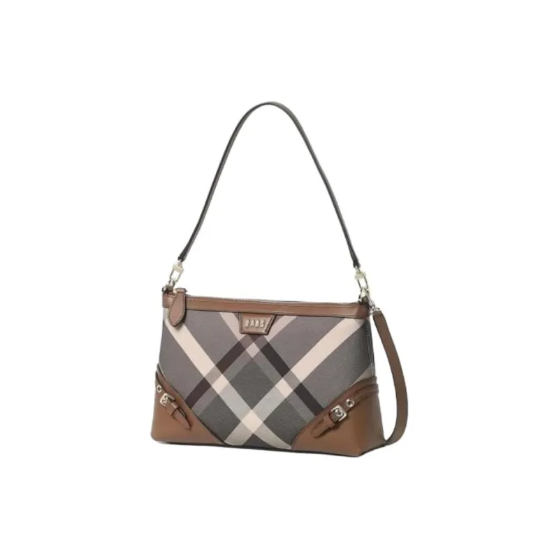 DAKS Synthetic Leather Handbag Shoulder Bag Women's Brown-2