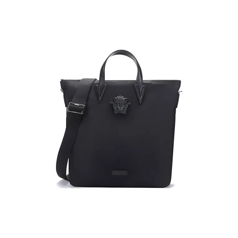 VERSACE VERSACE Nylon Fabric Tote Bag Shopping Bag Handbag Crossbody Bag Shoulder Bag Regular Men's Black-0